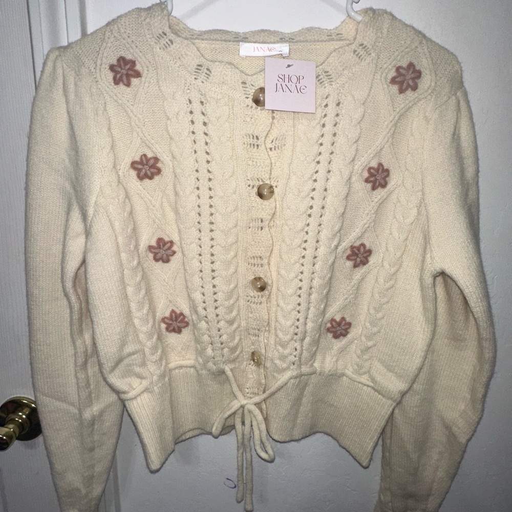 Cream Cable Knit Sweater